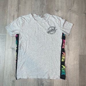 PINK Victoria Secret Shirt Gray and Rainbow
